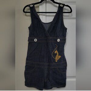 Rare Vintage Y2K Dark Denim Baby Phat Jumpsuit /romper Junior Size 7